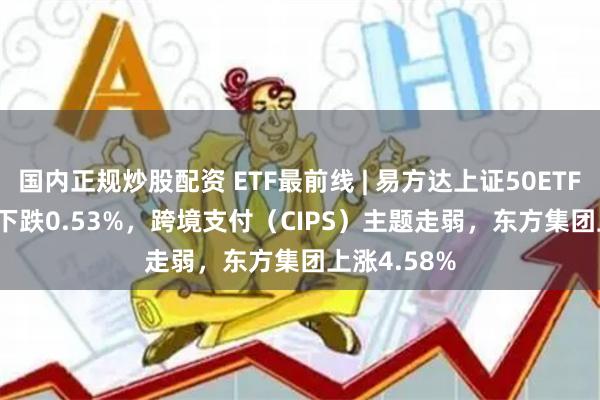 国内正规炒股配资 ETF最前线 | 易方达上证50ETF(510100)下跌0.53%，跨境支付（CIPS）主题走弱，东方集团上涨4.58%